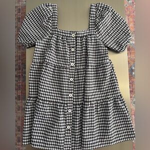 Zara black and white gingham dress